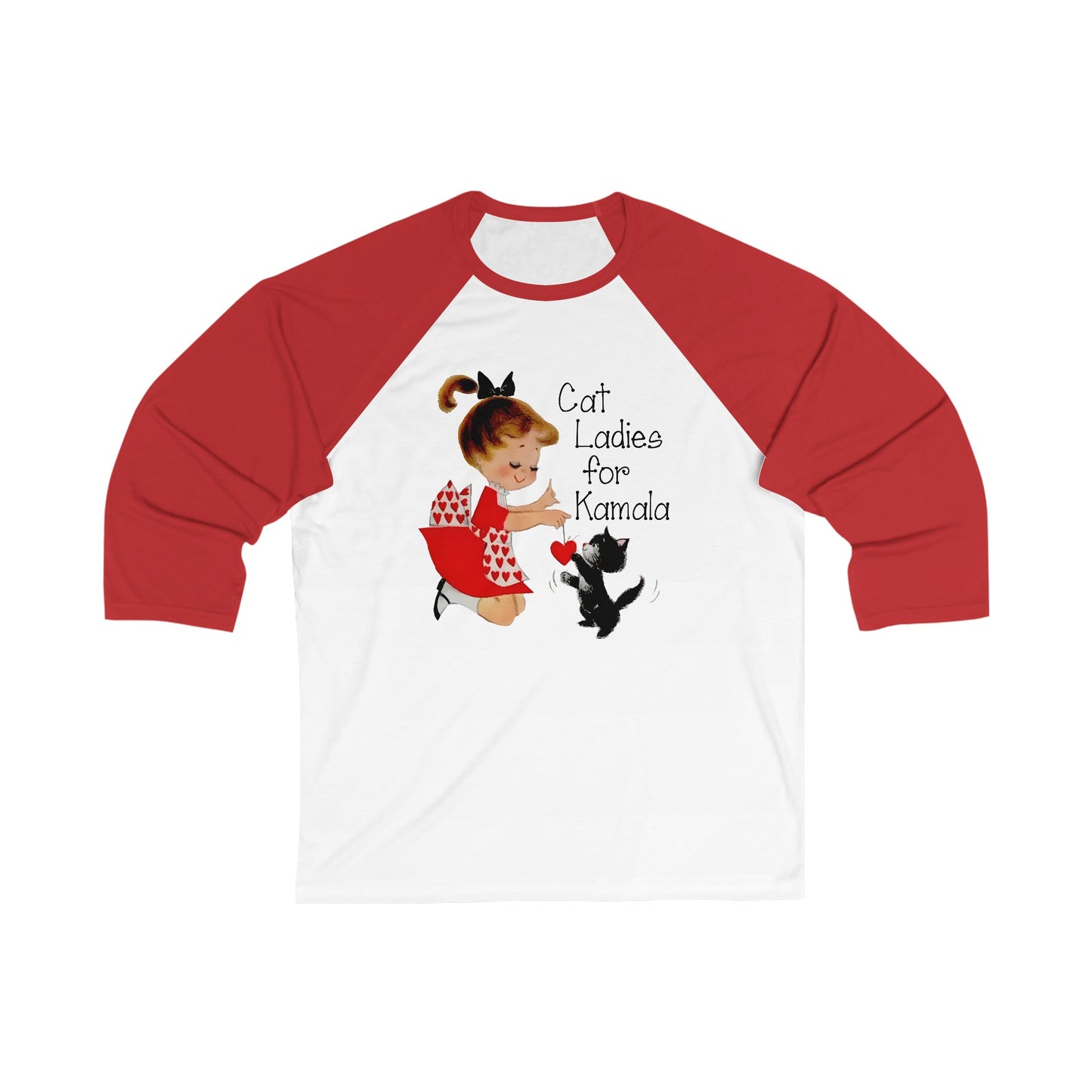 Cat Ladies for Kamala Unisex 3/4 Sleeve Baseball Tee